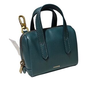 FOSSIL Sydney Deep Jade Mini Bag Charm NWT